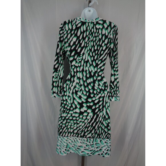 BCBG MaxAzria Black Green Adele Wrap Dress Size Small - Picture 2 of 12
